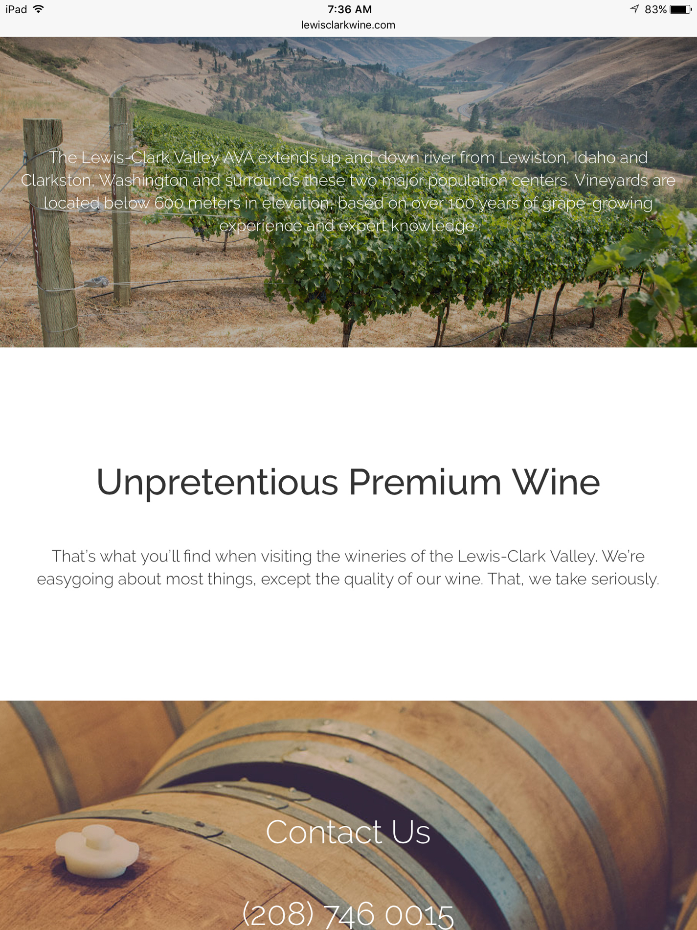 Winery Website Photography